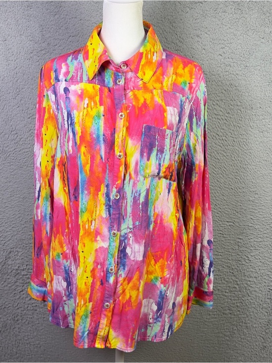 Soft Surroundings Tops - Soft Surroundings Top Womens PL Multicolor Festiva Shirt Embellished Embroidered